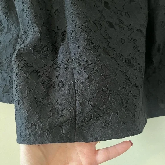 Talbots Black Lace Overlay Black Blazer Suit Jacket Women’s Size 14 - Picture 12 of 16